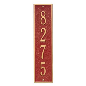 Whitehall Delaware Vertical Plaque Red Gold