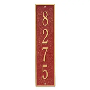 Whitehall Delaware Vertical Plaque Red Gold