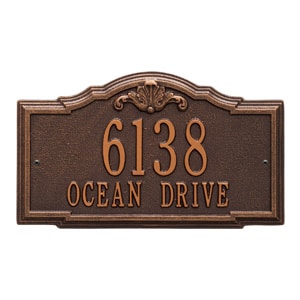 Whitehall Gatewood Address Plaque Antique Copper