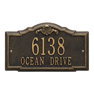 Whitehall Gatewood Address Plaque Black Gold