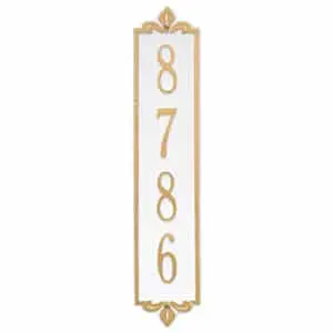 Whitehall Lyon Vertical Plaque White Gold