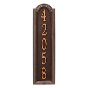 Whitehall Manchester Address Plaque Antique Copper