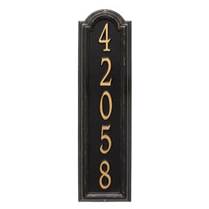 Whitehall Manchester Vertical Plaque Black Gold