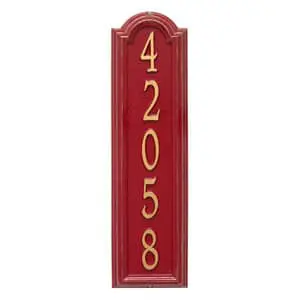Whitehall Manchester Vertical Plaque Red Gold