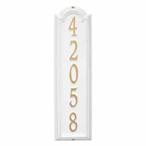 Whitehall Manchester Vertical Plaque White Gold