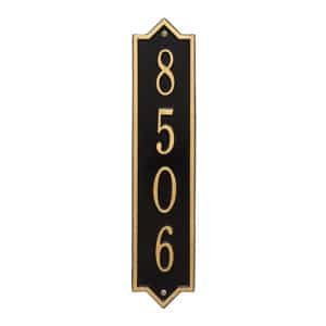 Whitehall Norfolk Vertical Plaque Black Gold