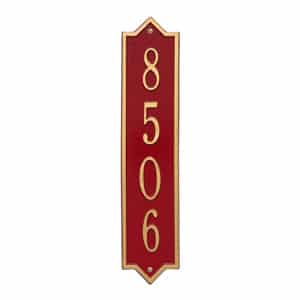 Whitehall Norfolk Vertical Plaque Red Gold