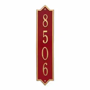 Whitehall Norfolk Vertical Plaque Red Gold