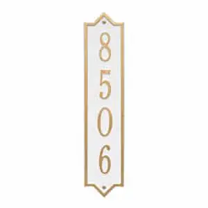 Whitehall Norfolk Vertical Plaque White Gold