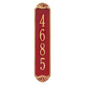 Whitehall Shell Vertical Plaque Red Gold