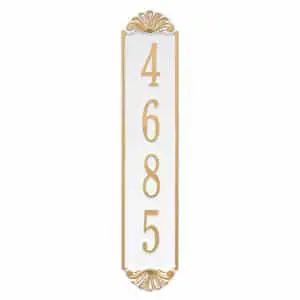 Whitehall Shell Vertical Plaque White Gold