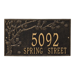 Whitehall Spring Blossom Plaque Black Gold