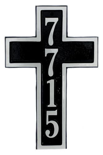 Majestic Cross Shaped Aluminum Address Plaque Product Image