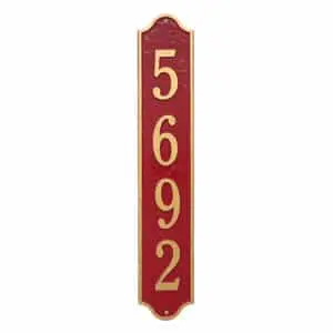 Whitehall Admiral Vertical Plaque Red Gold