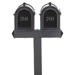 Whitehall Mailboxes Dual Post Black Silver