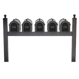 Whitehall Mailboxes Quint Post Black Silver