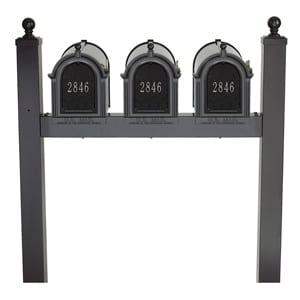 Whitehall Mailboxes Triple Post Black Silver