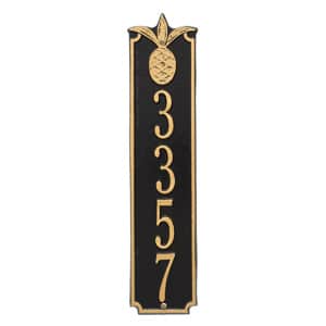 Whitehall Pineapple Vertical Plaque Black Gold