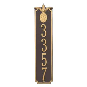 Whitehall Pineapple Vertical Plaque Bronze Gold