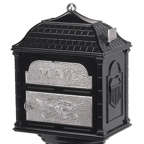 Classic Pedestal Mailbox Satin Nickel Accents