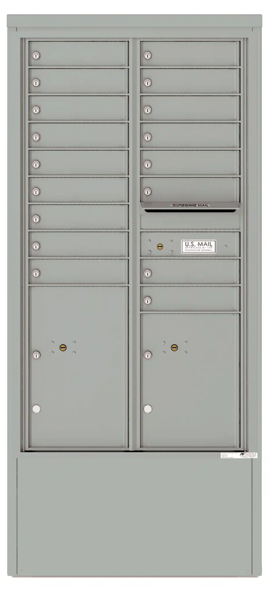 Florence 4C Depot Cabinet Mailbox – 17 Tenant Doors, 2 Parcel Lockers – 15 Doors High – Front Loading – Private Access Product Image