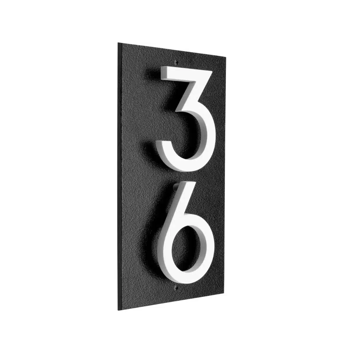 Whitehall Floating Stand-off 2-Number Vertical Plaque Modern House Numbers with Sleek Aluminum Backplate & Enhanced Visibility Product Image