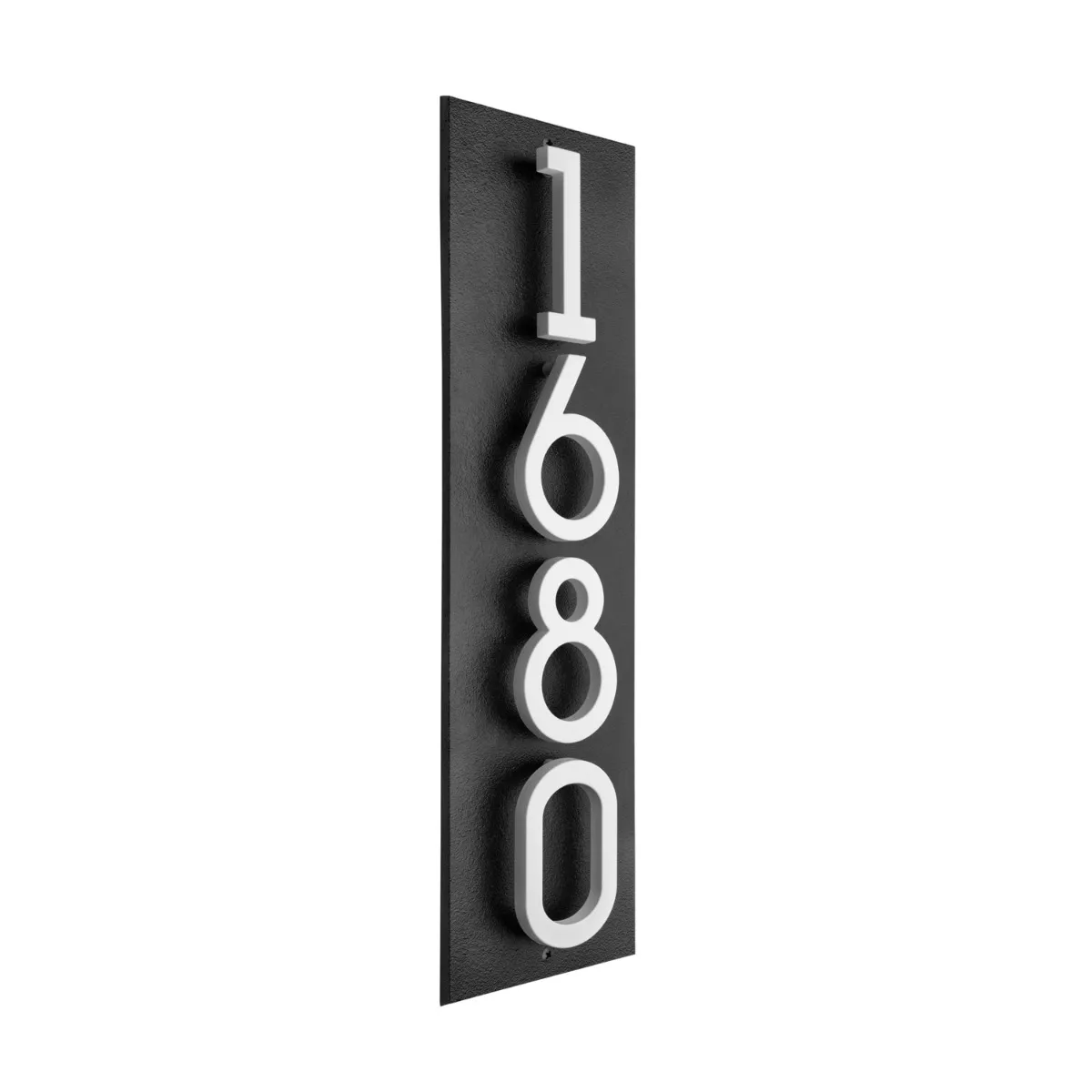 Whitehall Floating Stand-off 4-Number Vertical Plaque Modern House Numbers with Sleek Aluminum Backplate & Enhanced Visibility Product Image