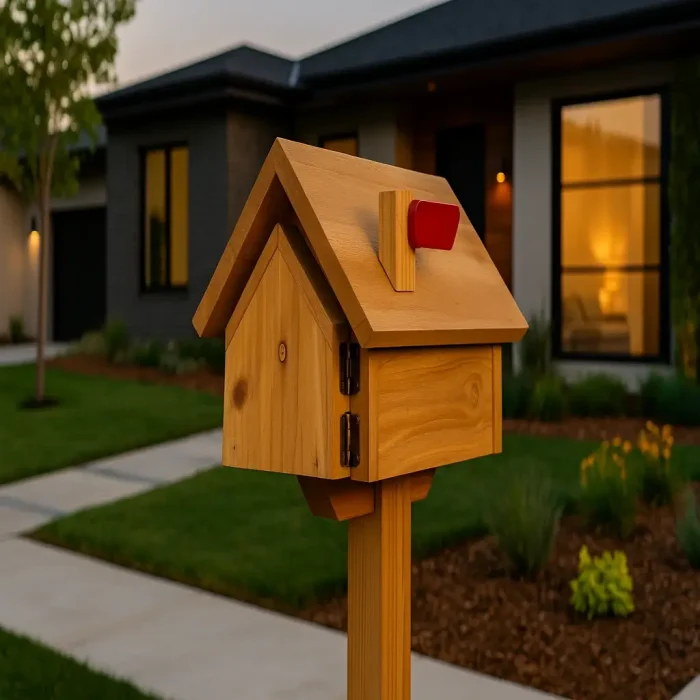 chalet wood cedar mailbox
