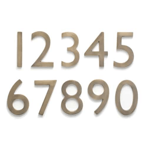 Laguna Antique Brass 4 Inch House Numbers
