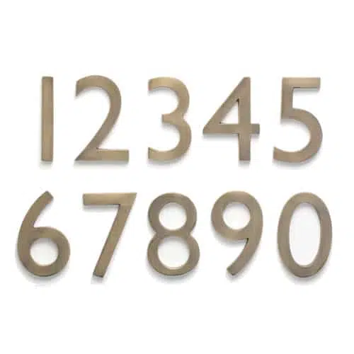 Laguna Antique Brass 4 Inch House Numbers
