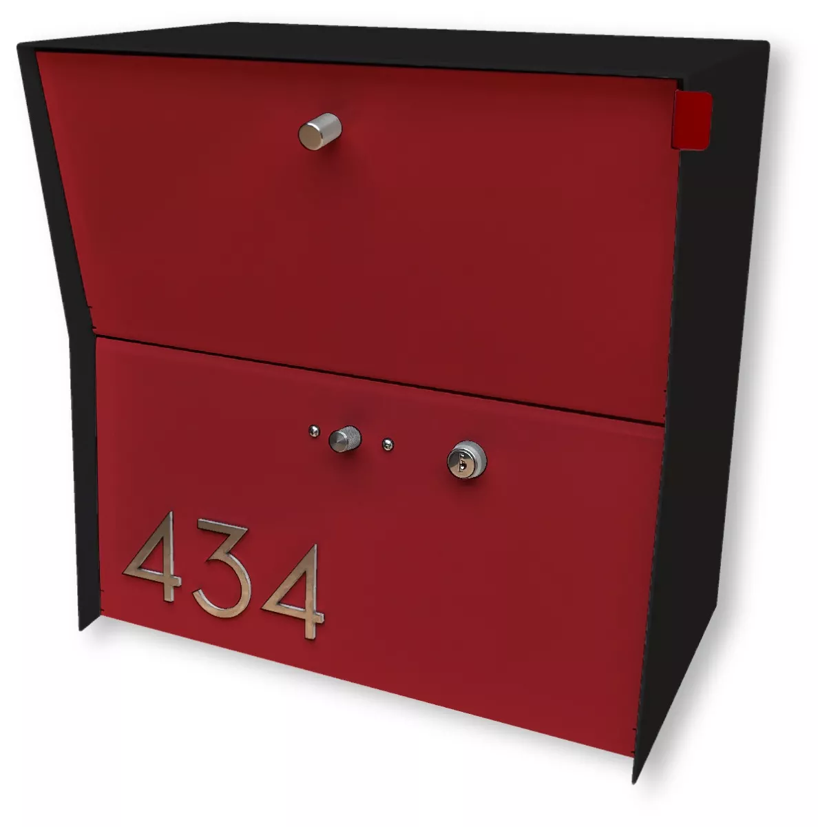 Tedstuff RetroBox Locking Small Package Wall Mounted Mailbox in Jet Black Product Image