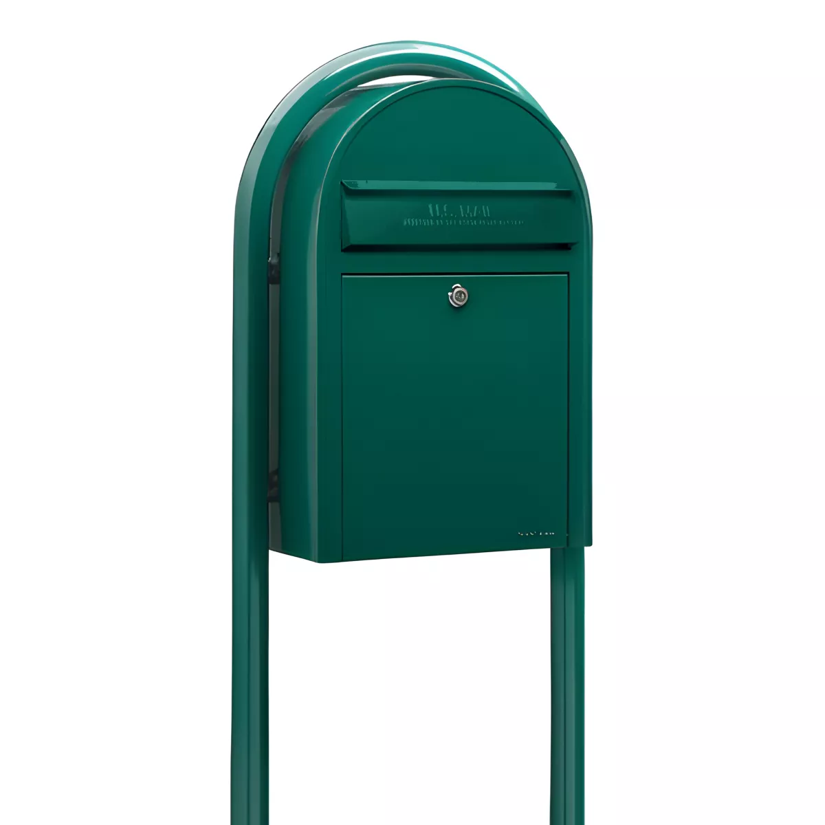 Bobi Classic Front Access Modern Locking Green Mailbox and Round Green Post Combo Product Image