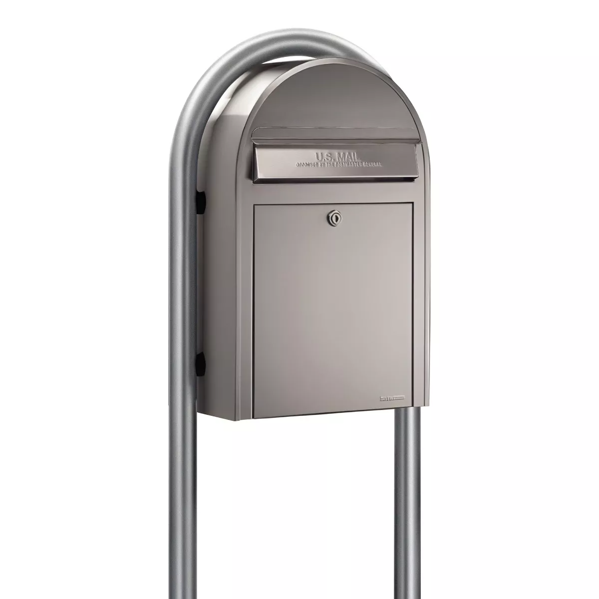 Bobi Classic Front Access Modern Locking Stainless Steel Mailbox and Round Stainless Steel Post Combo Product Image