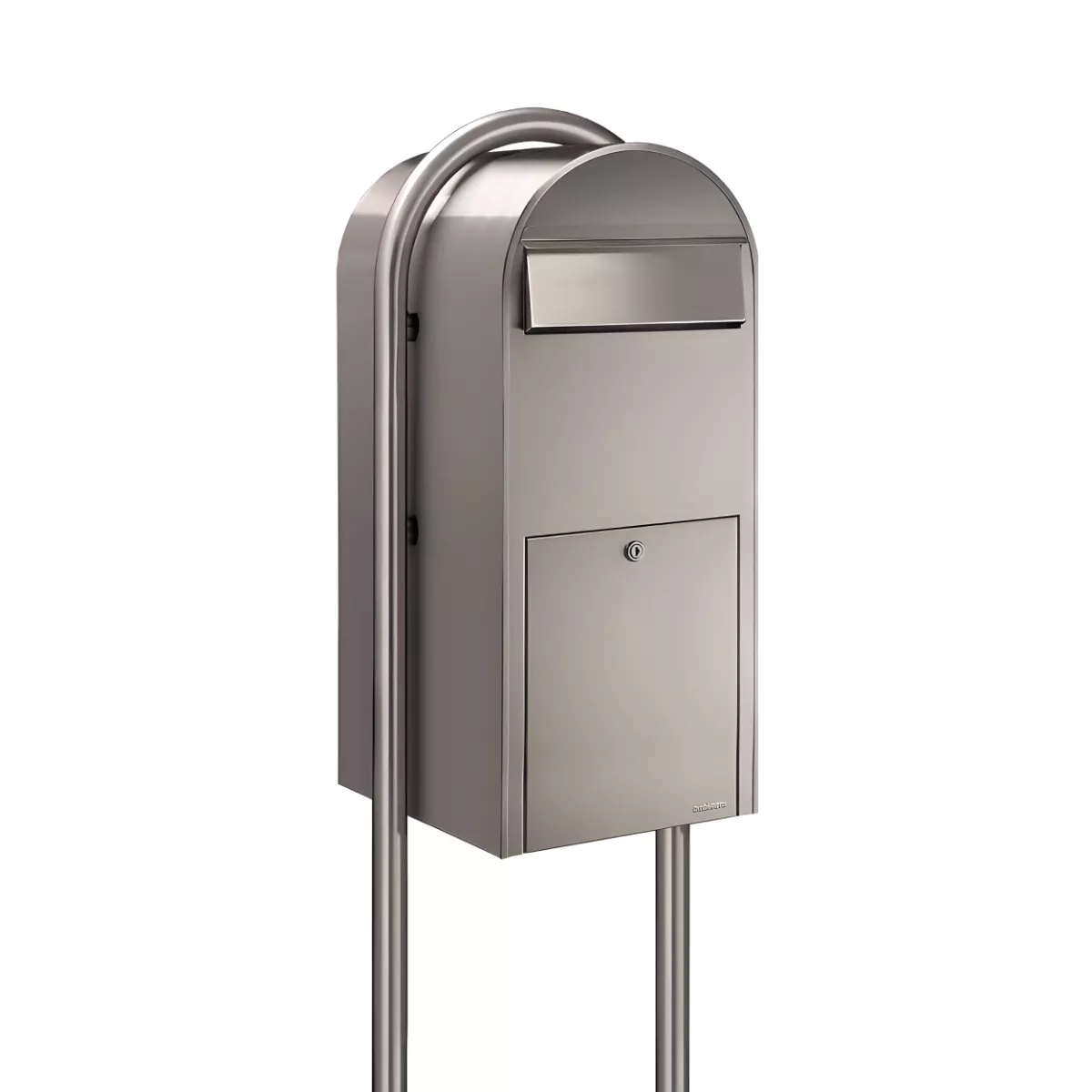 Bobi Jumbo Front Access Package Stainless Steel Mailbox and Round Stainless Steel Post Combo Product Image
