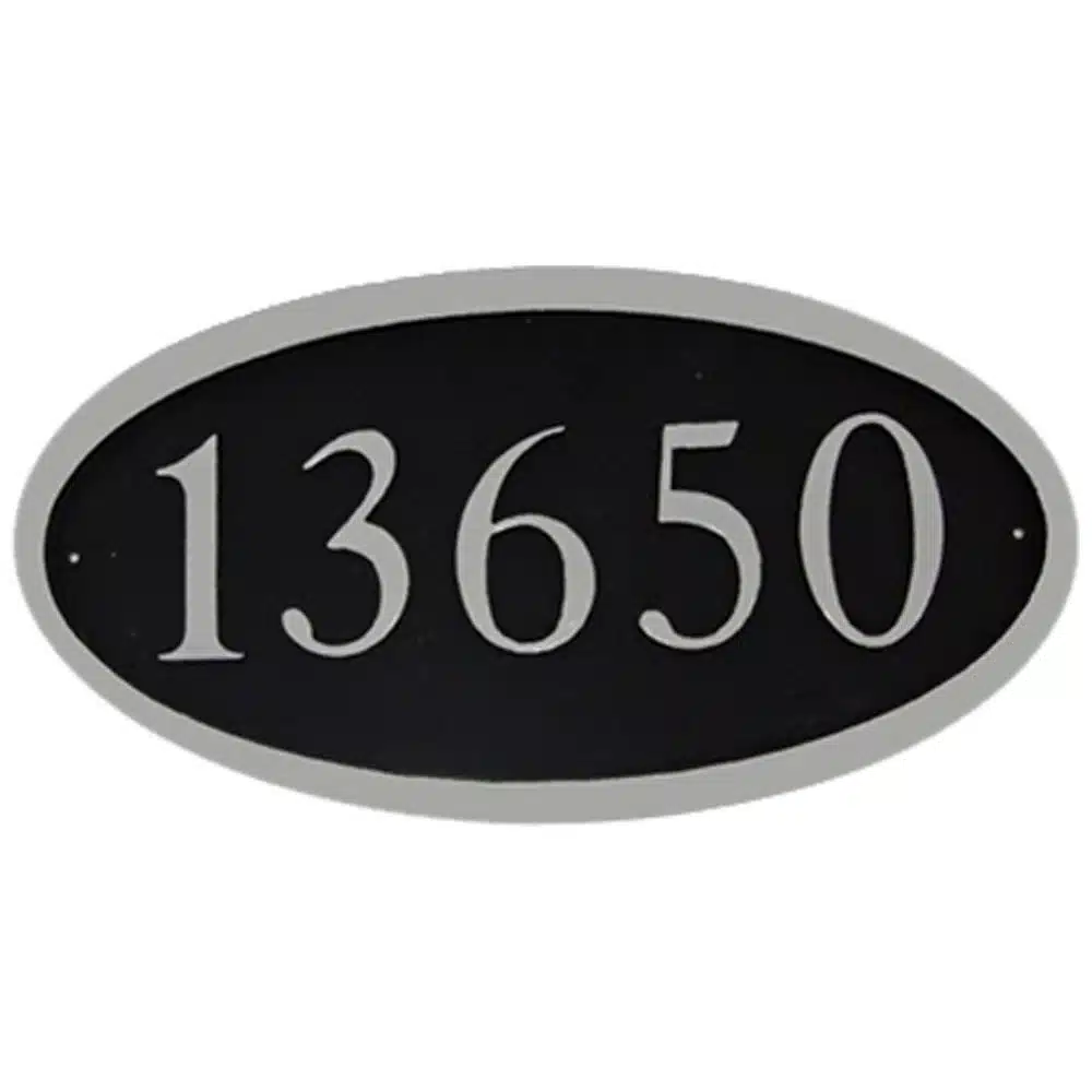 Imperial Oval Cast Aluminum Address Plaque with Flat Letters (19″ x 10″) Product Image
