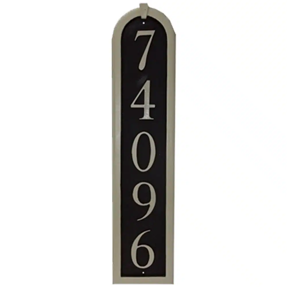Imperial Vertical Cast Aluminum Address Plaque with Flat Letters (6 1/2″ x 28 1/4″) Product Image