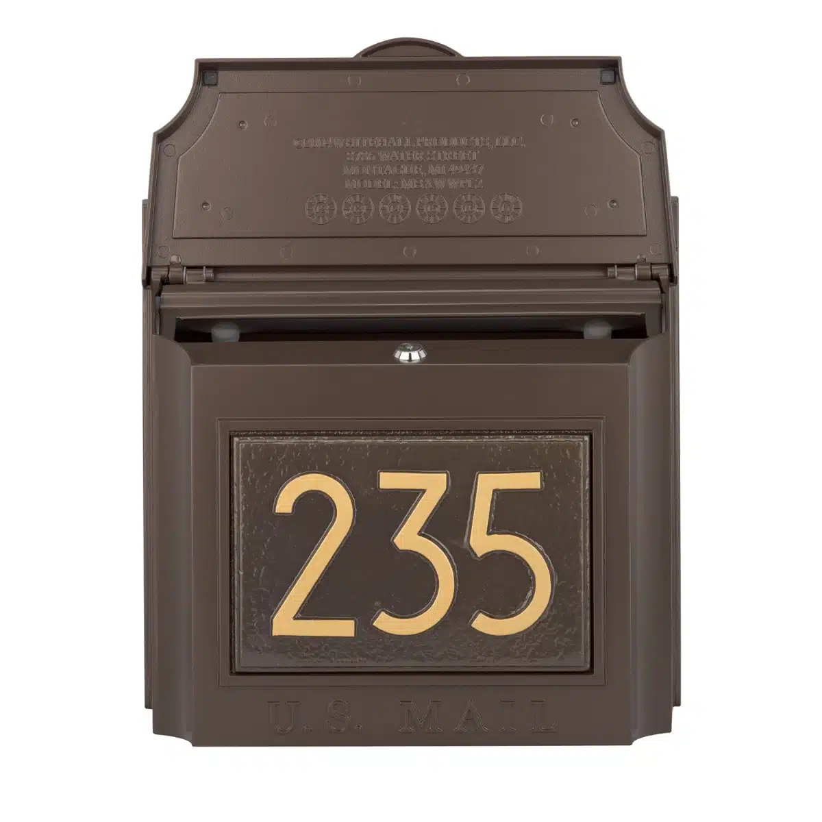 Locking Wall Mailbox with Personalized Address Plaque