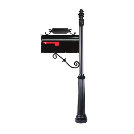 Custom Contemporary Mailbox Post System with Number Plate and Bracket CS-C2-9129 Product Image