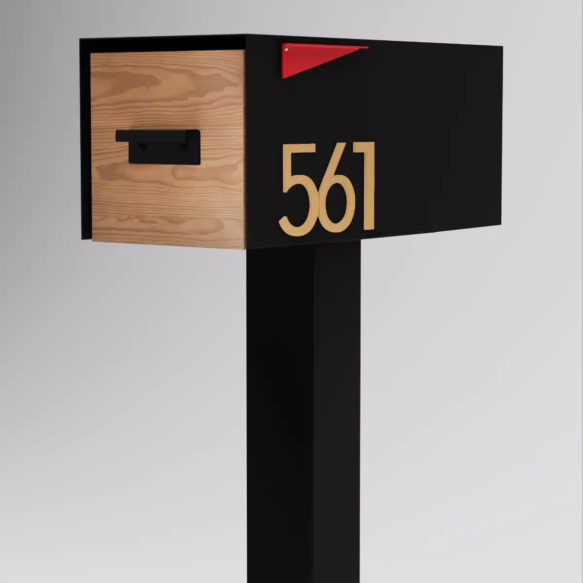 Malone Post-Mounted Mailbox with Wood Door Product Image
