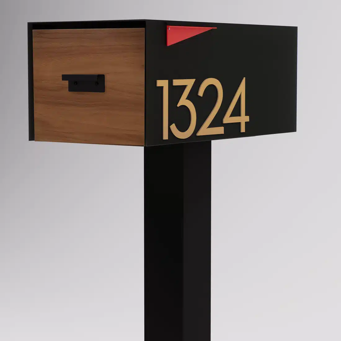 Large Malone Post-Mounted Mailbox with Wood Door Product Image