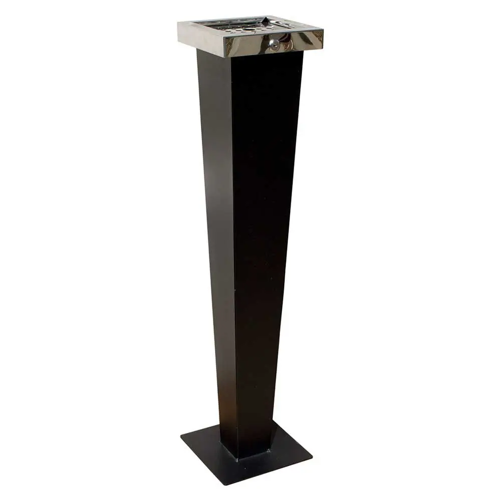 QualArc Huron free standing cigarette ash receptacle, black w/chrome Product Image