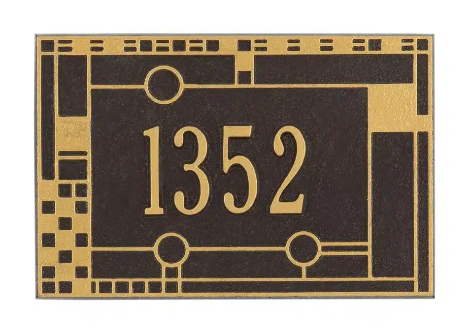 Whitehall Wall Mailbox Plaque – Frank Lloyd Wright Coonley, 1-line Personalized Product Image