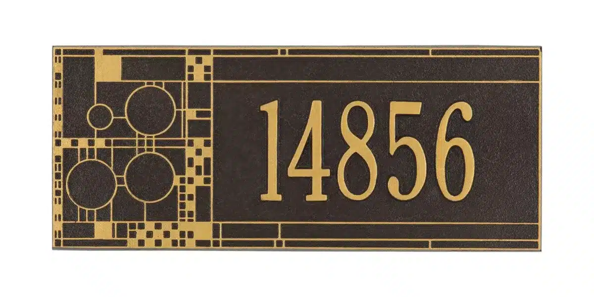 Whitehall Mailbox Side Plaque – Frank Lloyd Wright Coonley, 1-line Personalized Product Image