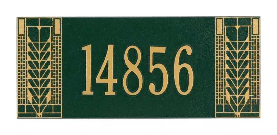Whitehall Mailbox Side Plaque – Frank Lloyd Wright Tree of Life, 1-line Personalized Product Image