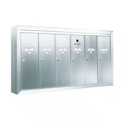 6 Compartment Surface Mount Vertical Mailboxes – Anodized Aluminum Product Image