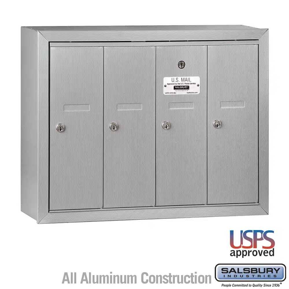 Salsbury Vertical Mailbox – 4 Doors Surface Mounted – USPS Access Product Image