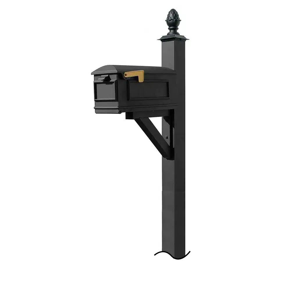 Westhaven System with Lewiston Mailbox (NO BASE) Pineapple Finial Product Image