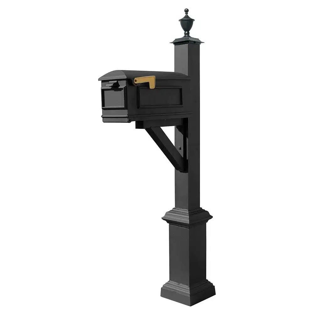 Westhaven System with Lewiston Mailbox, Square Base & Urn Finial Product Image