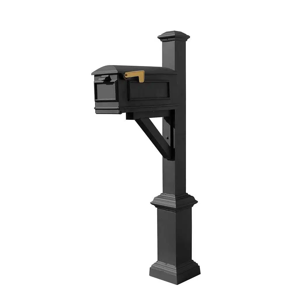 Westhaven System with Lewiston Mailbox, Square Base & Pyramid Finial Product Image