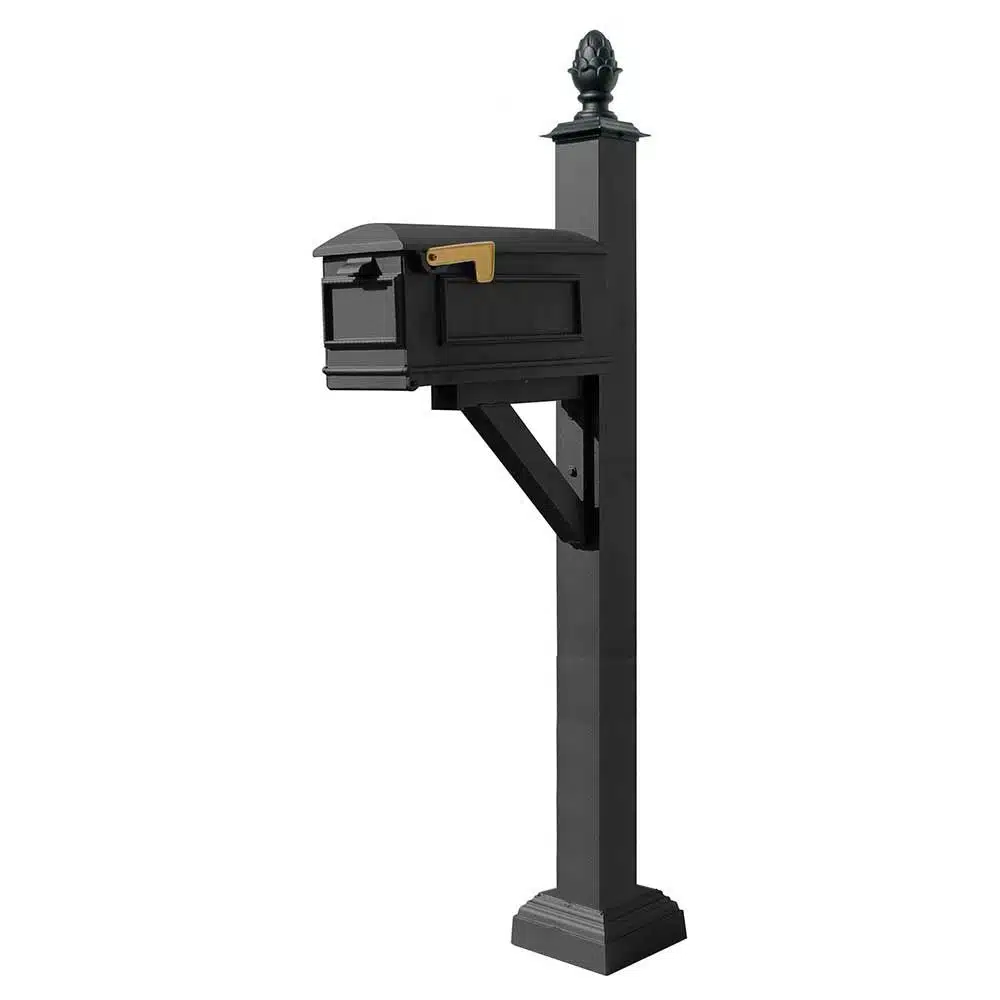 Westhaven System with Lewiston Mailbox, Square Collar & Pineapple Finial Product Image